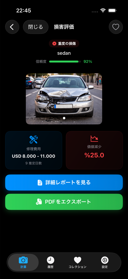 アプリのサンプルレポート